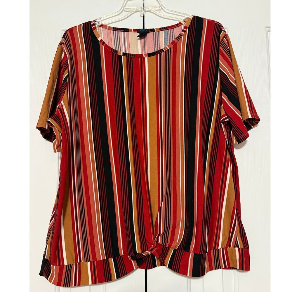 Rue + Striped Blouse, Size 4X